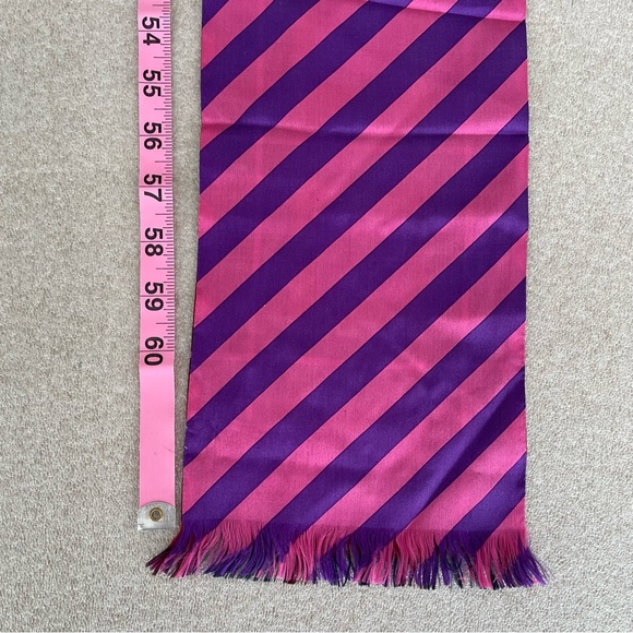 Coach Purple Pink Two Sided Stripe Grid Scarf - Picture 4 of 5